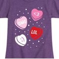 thumbnail image 3 of Instant Message - Texting Hearts - Toddler And Youth Girl's Short Sleeve T-Shirt, 3 of 6