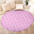 thumbnail image 4 of Pink Breast Cancer Round Blanket,Comfortable Soft Flannel Throw Blanket,All Season,Warm Lightweight Blankets for Sofa Bed Couch Living Room Chair 47"x47", 4 of 5