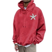 Rbaofujie Fall Sweaters Men's Hoodie Letter Rinted Pullover Long-sleeved Top Hooded Sweatshirts Mens Hoodies