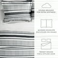 thumbnail image 3 of Noble Linens Light Gray Vintage Stripe Pattern 3-Piece Duvet Cover Set, Full/Queen, 3 of 11