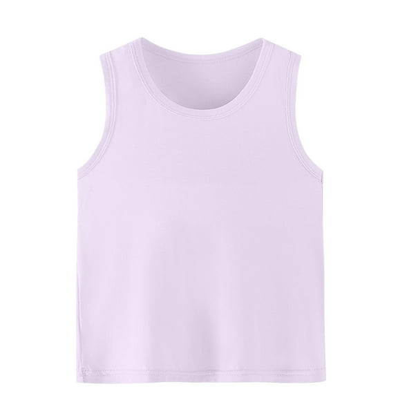 WRKEKC Toddler Girls Summer Tank Tops, Casual Tank for Girls, Boys Girls Solid Color Round Neck Summer Casual Comfortable Breathable Sports Tank