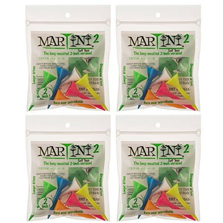 Martini Golf Tees 2  4 Packs of Mixed - 24 Tees Total - Virtually Unbreakable