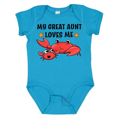 

Inktastic My Great Aunt Loves Me- Cute Crab Family Gift Baby Boy or Baby Girl Bodysuit