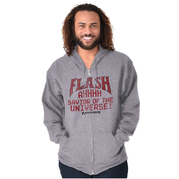 Flash Gordon Logo Vintage Comic Hero Zip Up Hoodie Men's Women's Brisco Brands S