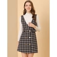 thumbnail image 2 of Unique Bargains Robe Salopette de Bureau Taille Haute à Carreaux pour Femmes, 2 of 6