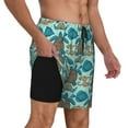 thumbnail image 3 of Balery Turtles And Seahorses Mens Swim Trunks Swim Shorts for Men Quick Dry Inseam Beach Shorts with Compression Liner Pocket-XX-Large, 3 of 9