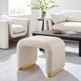 thumbnail image 2 of Koda Performance Velvet Waterfall Stool in Brass Almond, 2 of 10