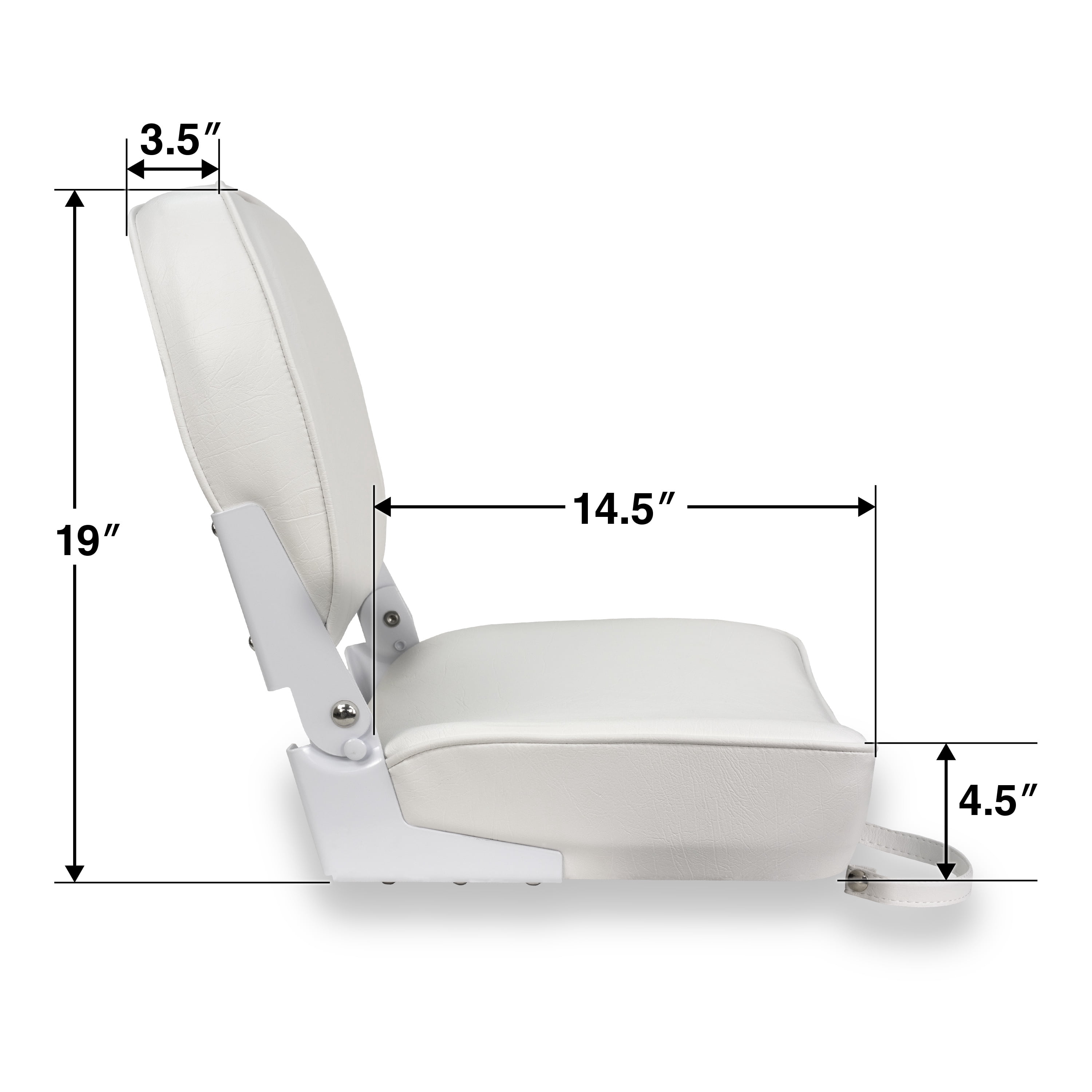 Springfield Marine Economy Standard Folding Fishing Boat Seat - White - 16"