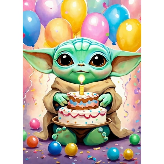 Yoda Baby Diamond Painting Kits for Adults, 5D Balloon Diamond Art Kits for Beginners, DIY Full Drill Paint with Diamond, Home Wall Decor 12 x 16 Inch