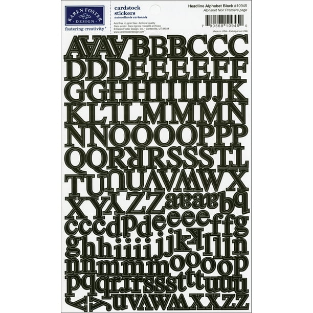 Alphabet Cardstock StickersHeadline Black