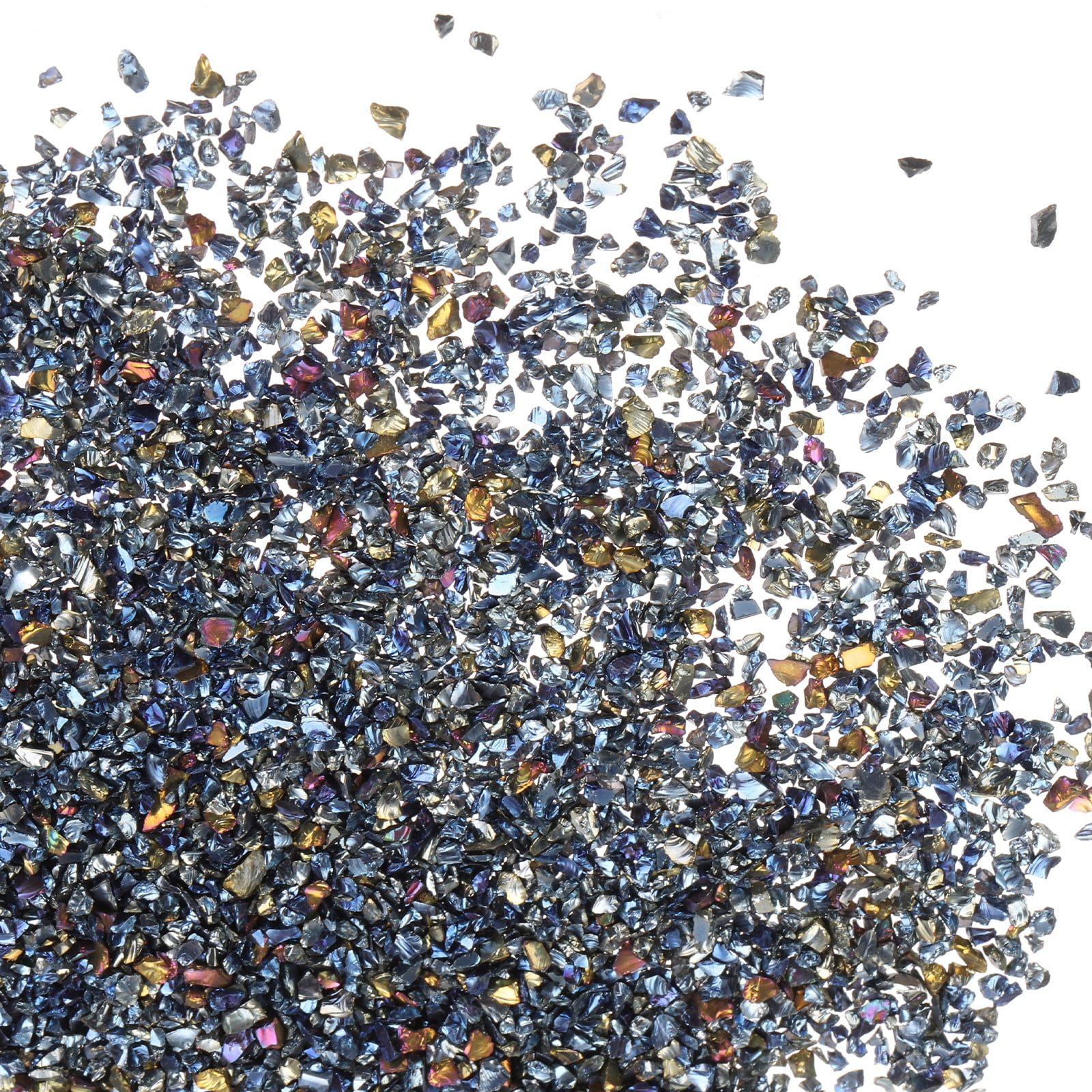 Uxcell Crushed Glass Glitters Colorful Irregular Glass Chips Chunky AB Color