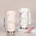 thumbnail image 4 of Coffee Mug Travel Cups with Lid and Flip Straw, ml Flower Pattern Water Str Insulated Steel with Tumbler, 4 of 7