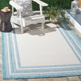 thumbnail image 2 of SAFAVIEH Courtyard Ercan Bordered Indoor/Outdoor Area Rug, Ivory/Aqua, 2'7" x 5', 2 of 8