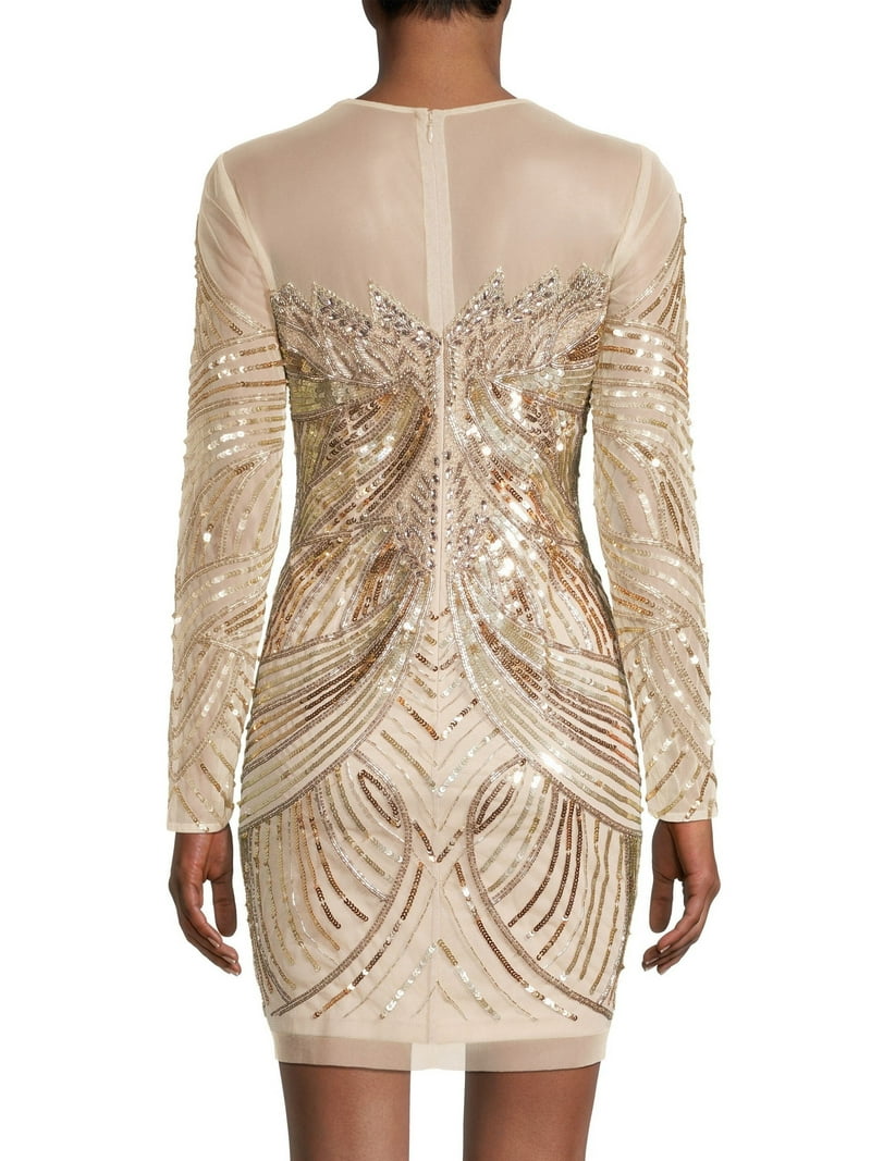 green emerald velvet dress Deanna Long Sleeve Diamante Maxi Dress / Gold | Meshki