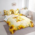 thumbnail image 3 of jejeloiu Girls Personalized Gifts Bedding Comforter Set 7-Piece,Gold Letter R King Bedding Sets,Natural Flower Sunflower Bed Sheets For Princess,Lightweight Room Decoration Reversible, 3 of 8
