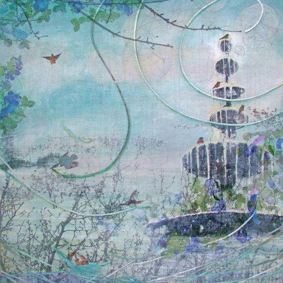Marmont Hill "Drowning Fountain" by Tracy Silva Barbosa Painting Print on Canvas