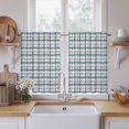 thumbnail image 2 of Blue Plaid Kitchen Curtains, Watercolor Checkered Blue Ombre Light Filtering Window Curtain Panels, 2Pcs Rod Pocket Window Treatments Set for Cabin Bathroom Bedroom 52x45 Inches, 2 of 9