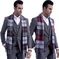thumbnail image 4 of Mens Scotland Soft Scarf Wool Check Plaid Winter Warm Shawl Neck Wrap Long Scarf, 4 of 5