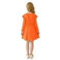 thumbnail image 3 of Actgleam Girls Halloween Dress Ruffle Long Sleeve Knit Cute Casual with 2 Pockets Dresses,Orange,11-12Years, 3 of 9