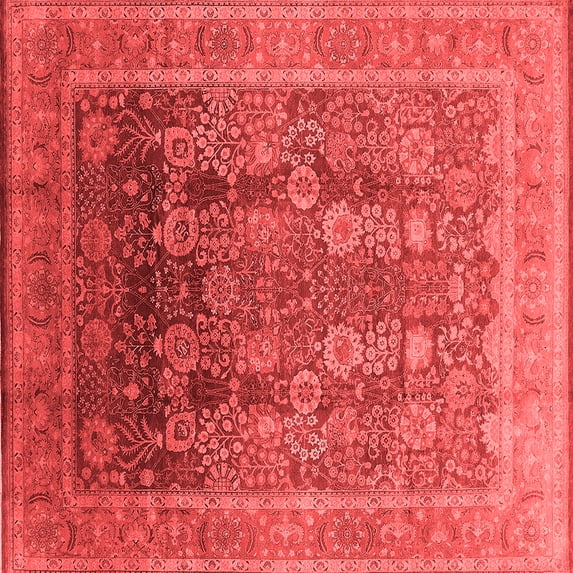 Ahgly Company Indoor Square Oriental Red Traditional Area Rugs, 7' Square