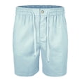 thumbnail image 2 of Shorts for Men Casual Drawstring Elastic Waist Solid Color Pockets Sweat Shorts Breathable Cotton Shorts Lightweight Summer Beach Daily Wear, 2 of 6