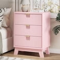thumbnail image 7 of FANRAL Set of 2 Fluted 3 Drawer Nightstands,Modern Bedside Tables with Anti-Tip Safety Design,Wood End Tables for Bedroom Living Room,Pink Night Stand, 7 of 7