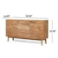 thumbnail image 3 of 58" Farmhouse Buffet Cabinet, Storage Cabinet with Wood Legs and Shelves, Sideboard Coffee Bar Cabinet with 3 Doors for Kitchen, Dining Room, Living Room, Natural, 3 of 9
