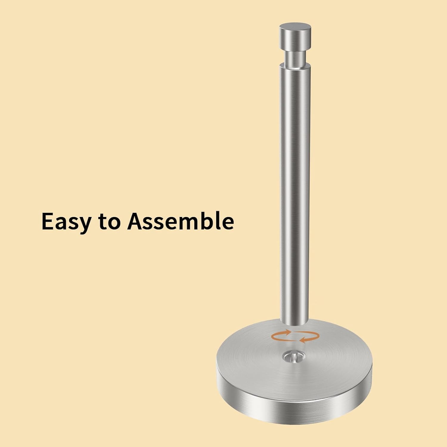 Paper Towel Holder Countertop with Weighted Base Non Slip Standing Roll Holder for Modern Kitchen Bathroom Stainless Steel Brushed Nickel