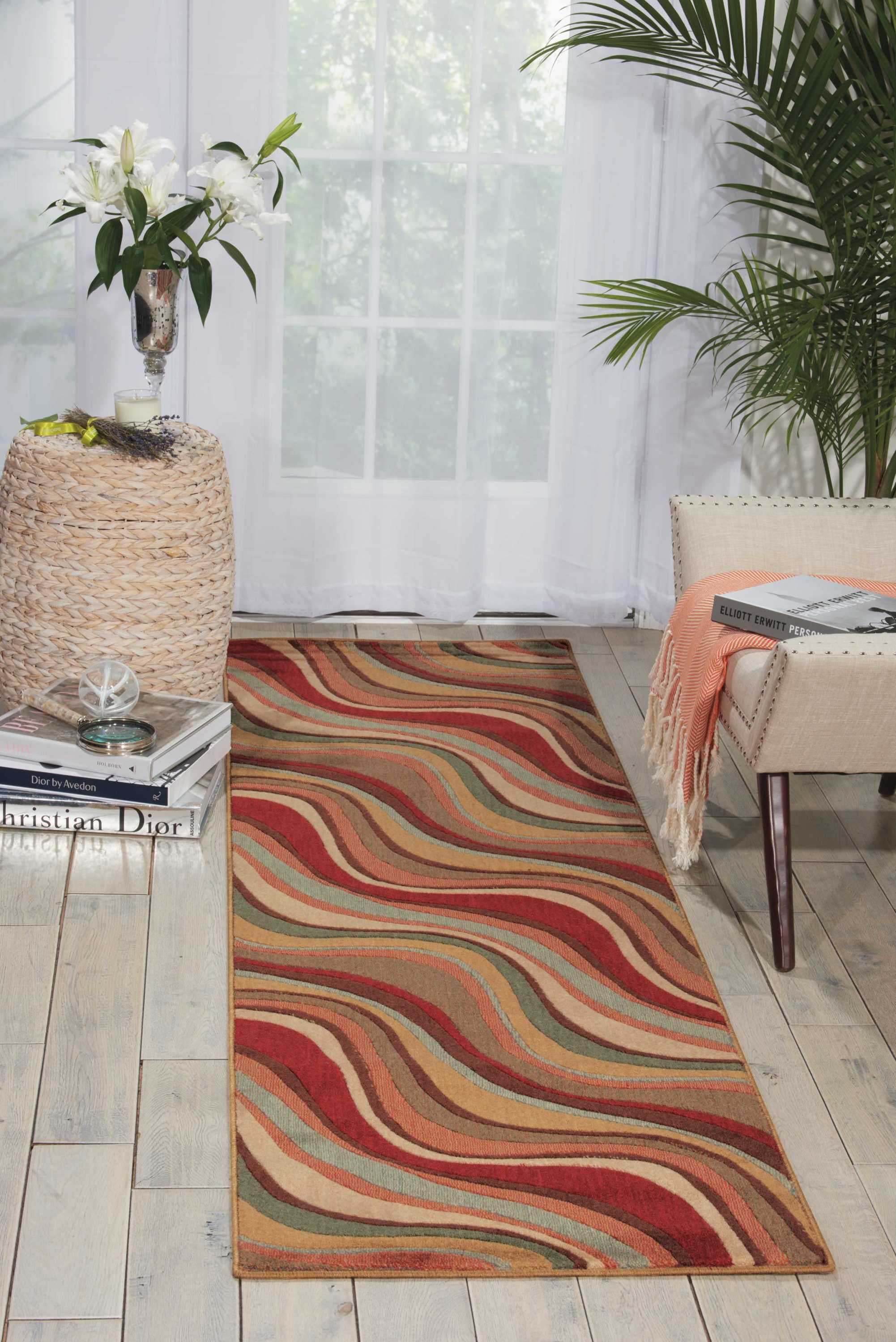 Nourison Somerset Striped Multicolor 2'3" x 8' Area Rug, (2x8)
