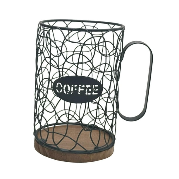 Soporte para cápsulas de café y espresso de gran capacidad con base de madera. sin tapa