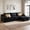 Black-Corduroy, variant on melmine Sectional Boneless Couch for Livingroom 97" Modual Cloud Sofa Sectional Couch with 27" Deepseat ,Right Facing Chaise,Gray(Corduroy)