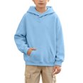 thumbnail image 5 of Wilark Girls Oversized Hoodies Sweatshirts with Pockets Long Sleeve Pullover Fleece Warm Casual Kids Fall Winter Tops Blue 12, 5 of 6