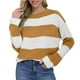 thumbnail image 2 of HongQid Sweaters for Women Crewneck Striped Cute Color Block Fall Winter Knitted Pullover Tops, 2 of 8