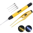 thumbnail image 3 of Pinzas para los oídos recargables con luz LED, juego de herramientas de limpieza portátiles para eliminar la cera de los oídos., 3 of 14