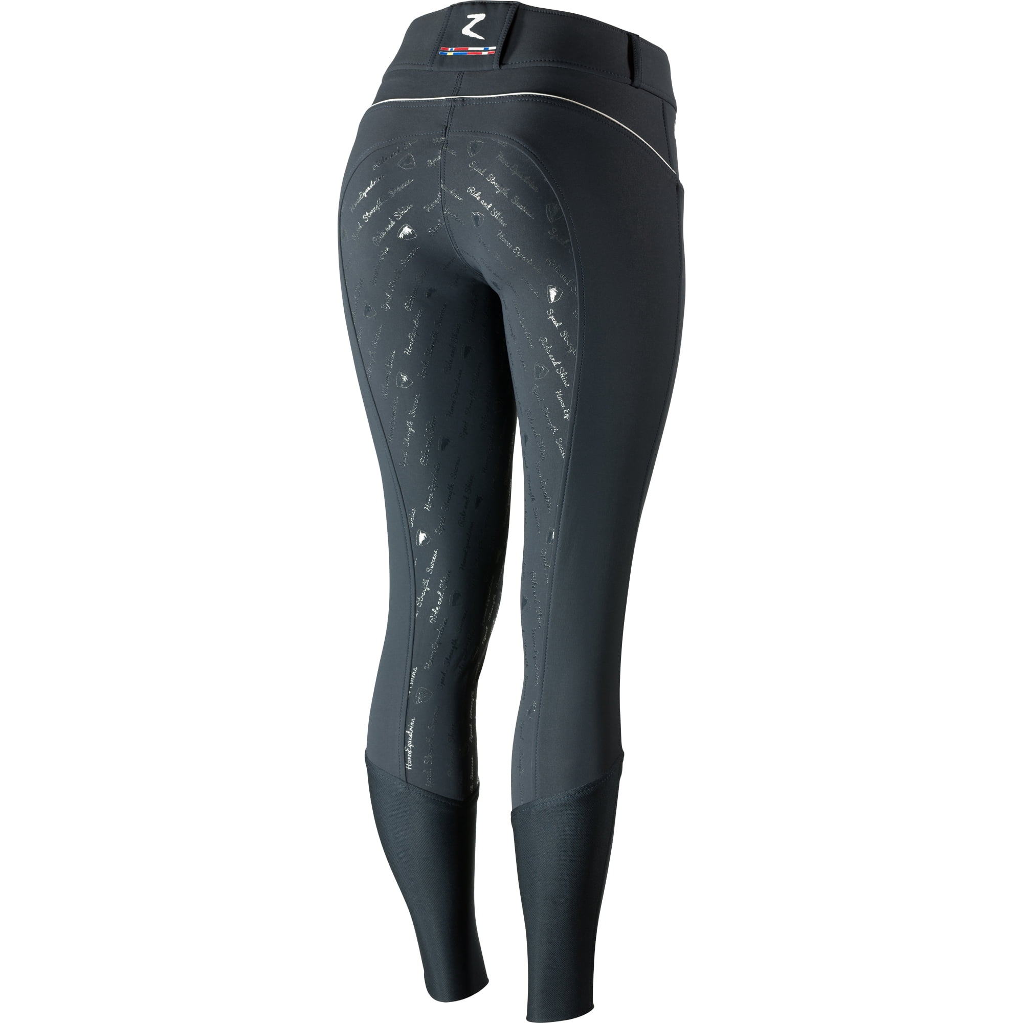 HORZE Nordic Performance Sporty Silicone Grip Full Seat Equestrian Horseback Riding Pants Breeches - Peacoat Dark Blue - US 24