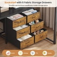 thumbnail image 4 of Metal Loft Bed Twin Size with Desk, 6 Storage Drawers and Bookshelf, Loft Twin Bed Frame with USB Charging Station, LED Lights, Storage Shelf, Full-Length Guardrail & Ladder, Black, 4 of 9