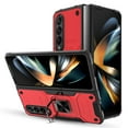 thumbnail image 4 of Elegant Choise Phone Case for Samsung Galaxy Z Fold 4 Shockproof Heavy Duty Protective Cover with Ring Stand, Red, 4 of 11