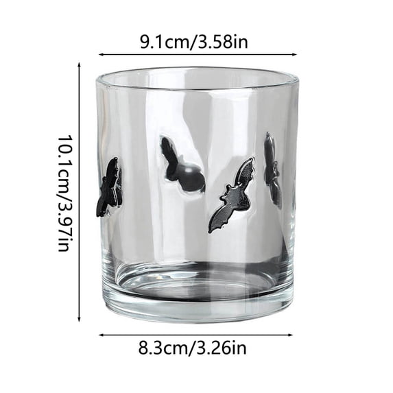 Halloween Themed Embossed Ghost & Pumpkin Glass - Clear High-Borosilicate Glass for Wine or Water - Safe, Durable, and Easy to Clean - Perfect for Parties, Daily Use, and Home Decor B