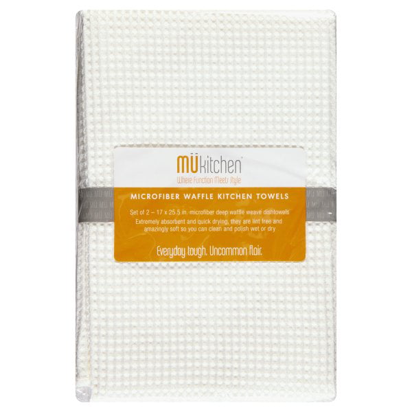 MU Kitchen 16" x 24" Microfiber Dish Towel Flax 
