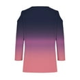 thumbnail image 7 of Womens Tops 3/4 Length Sleeve Tops Neck Casual Print Tunic T Shirts Three Quarter Length Tops Blouses For Women, 7 of 7
