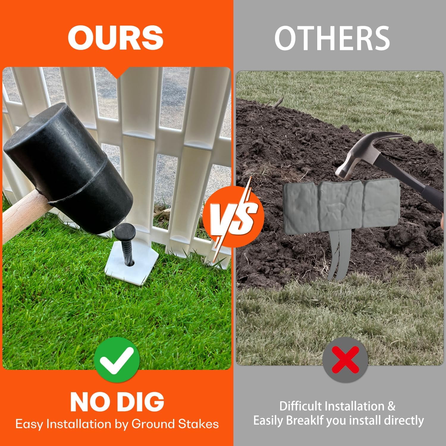 No-Dig Garden Edging Border Landscape Edging for Flower Bed Fence