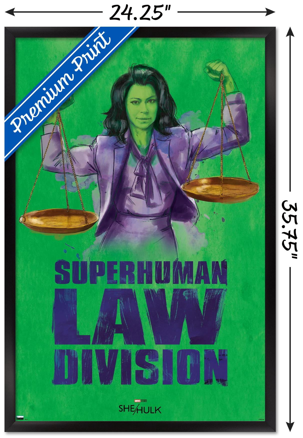Marvel She-Hulk - Super-Human Law Division Wall Poster, 22.375" x 34" Framed