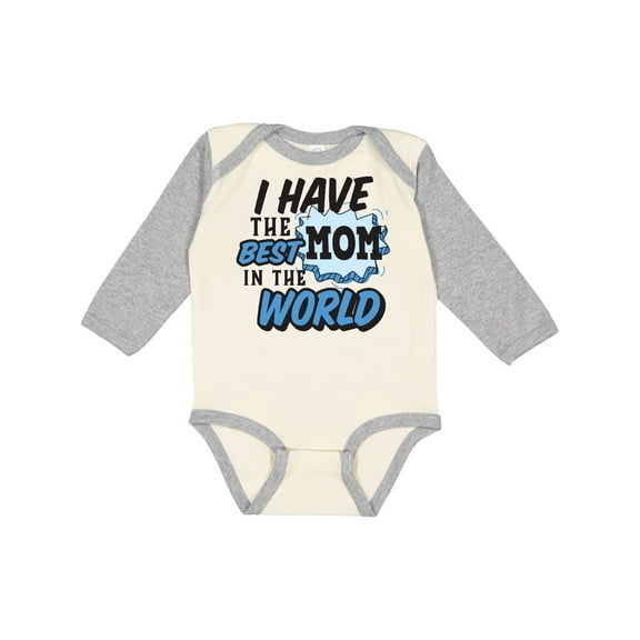 Inktastic I have The Best Mom in The World with Speech Bubble Boys Long Sleeve Baby Bodysuit