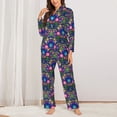 thumbnail image 2 of Pajama Sets for Women 2 Pcs, Roosters 1 Button Down Long Sleeve Sleepwear Lounge PJ Sets, 2 of 6