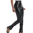thumbnail image 5 of SELONE Black Leather Pants for Women High Waist Plus Size Trousers with Pockets Full Length Lounge Pants Casual Long Trendy Pants Pull on Solid Straight Leg Lightweight Comfy L Summer Clothes, 5 of 6