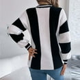 thumbnail image 6 of Weiqiqre Fall Sweaters for Women Lightweight Oversized Crew Neck Long Sleeve Color Block Pullover Rib Knit Blouse Tops, 6 of 8