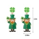 thumbnail image 3 of HomeKingdee St. Patrick's Day Green Four Leaf Clover Hat Earrings - Metal and Acrylic with Diamonds Dangling Earrings for Irish Festival, Party, Gift Giving, 3 of 7