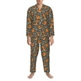 thumbnail image 3 of Sikiie Fox And Mushroom Mens Pajama Set, Soft Warm Long Sleeve Sleepwear, Cozy Button-Down Pjs for Men-X-Large, 3 of 7