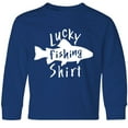 thumbnail image 3 of Inktastic Lucky Fishing Shirt- Fish Long Sleeve Youth T-Shirt, 3 of 5