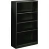 HON Brigade 4-Shelf Steel Bookcase 59" Height x 34.5" Width x 12.6" Depth - Recycled - Black - Steel - 1 / Each
